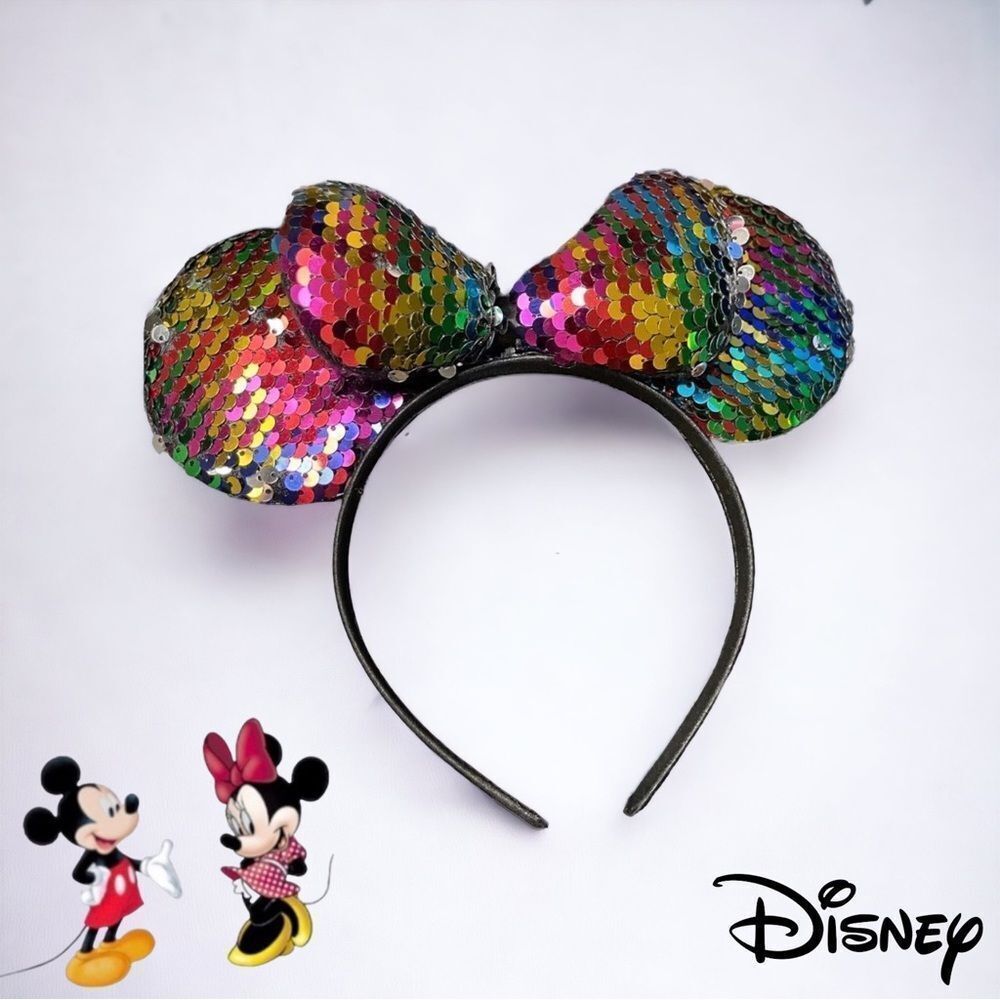 Disney Rainbow Mermaid Sequin Minnie Mouse Ears